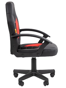Детское компьютерное кресло CHAIRMAN KIDS 111, экокожа, черный/красный